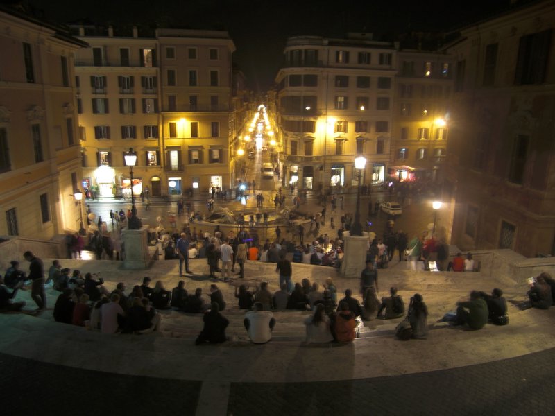 Looking down the spanish steps