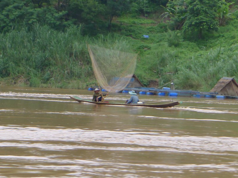 River fisherman hard at work