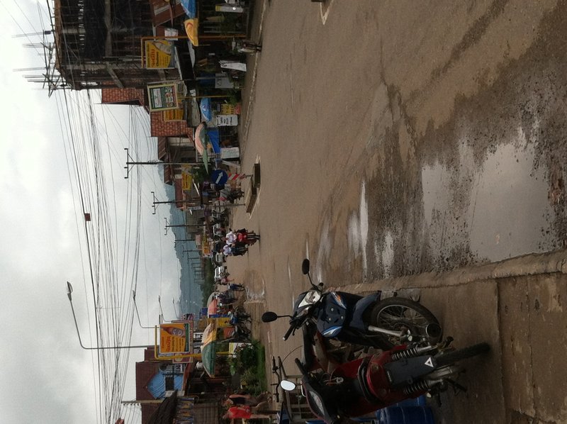 The main street in Vang Vieng