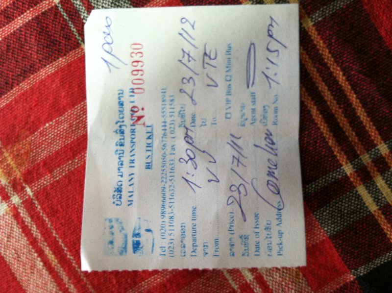 Another typical handwritten ticket 