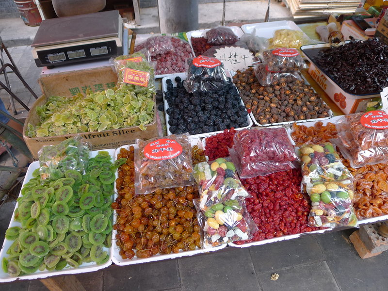 Lots of dried fruit stands in the Muslim quarter