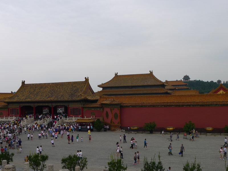 In the middle of the forbidden city looking towards Jingshan hill