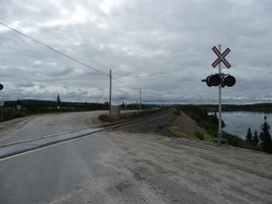 zig zagging over the railway lines