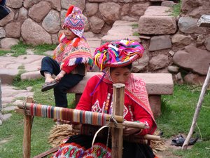 Locals weaving