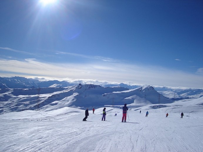 The sunny slopes of Laax