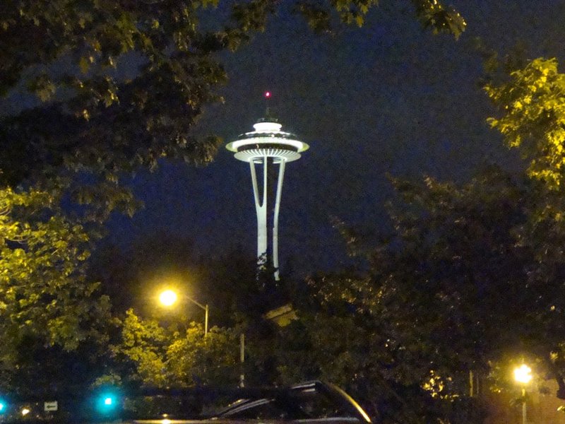 Space needle at night