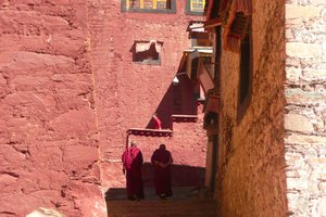 Monks in Ganden monastery