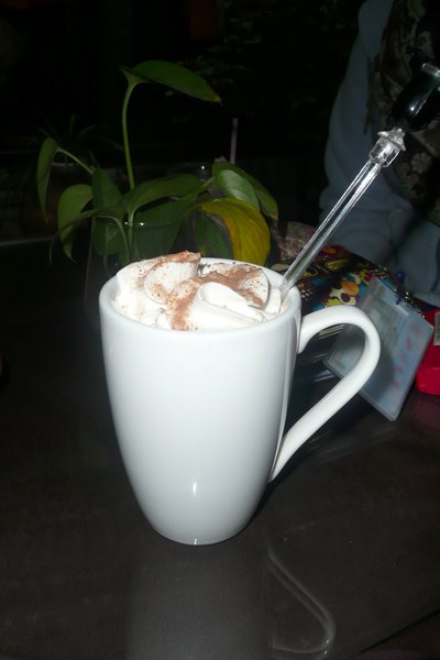 hot chocolate at the hostel
