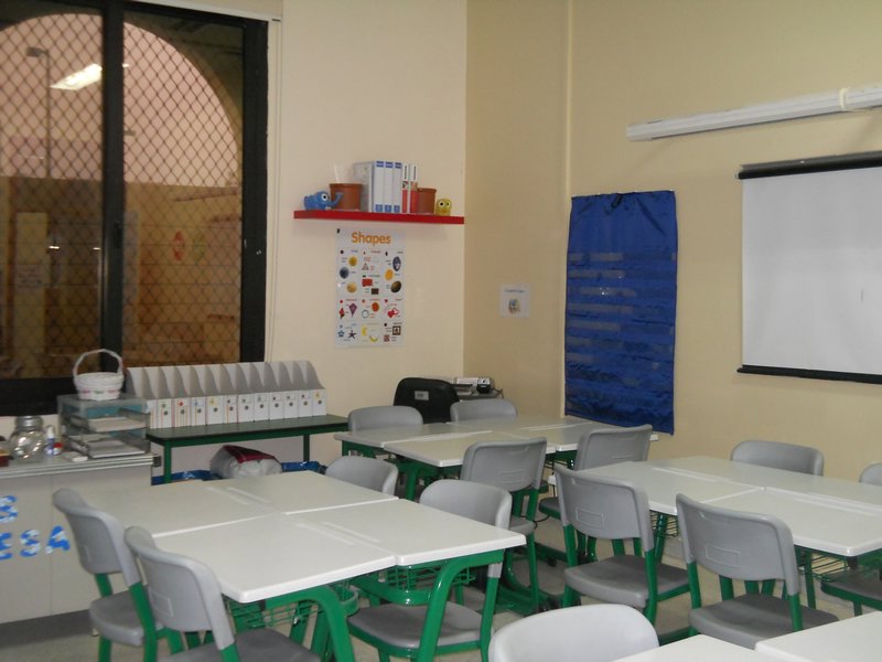 Students desks and computer center