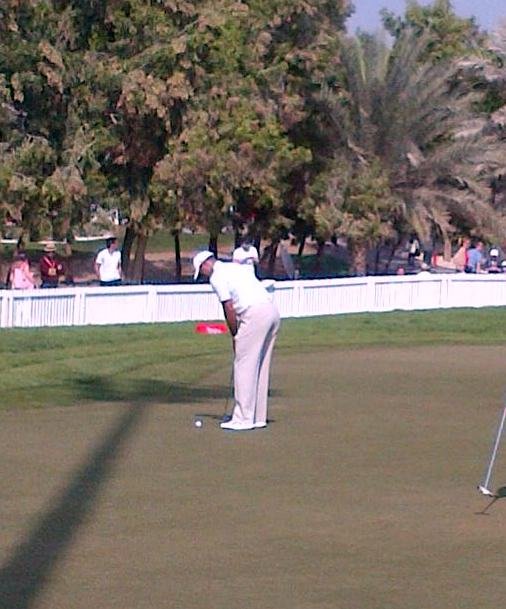 Tiger on the putting green