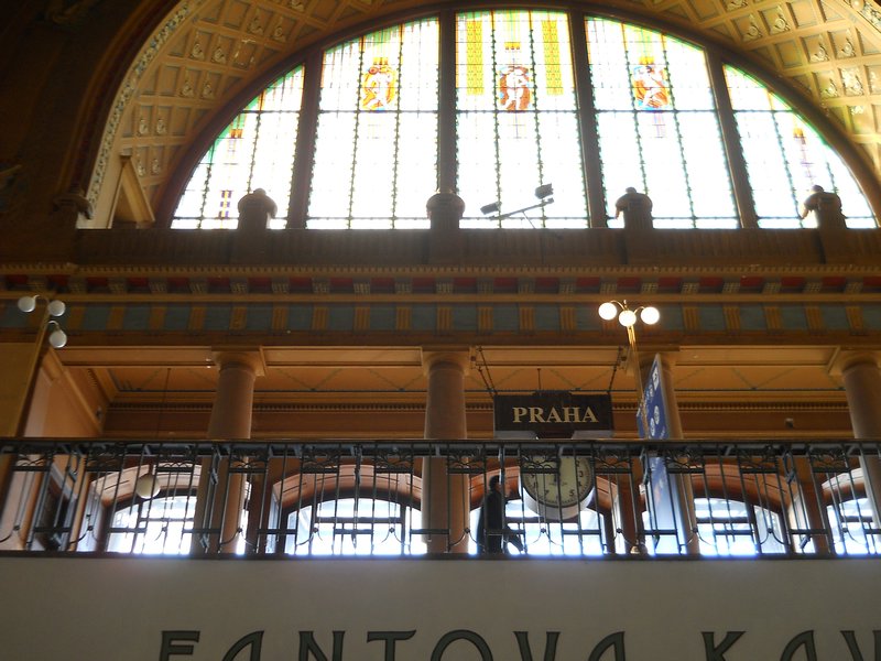 Arriving at the train station in Praha...