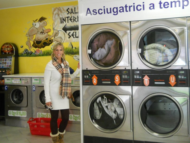 Doing laundry prior to moving on to Barcelona