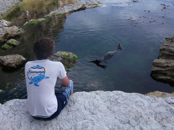 Mike and a very chilled seal