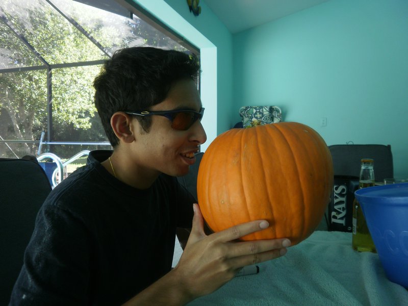 Adrit and his pumpkin