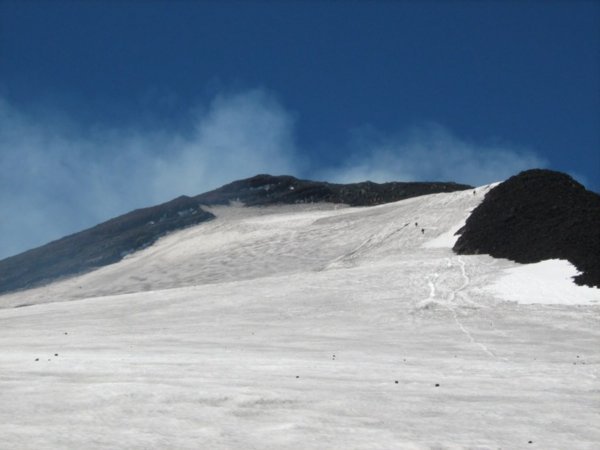 View towards summit of Villarrica