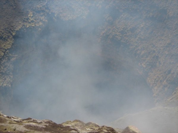 Looking into the crater, Volcan Villarrica
