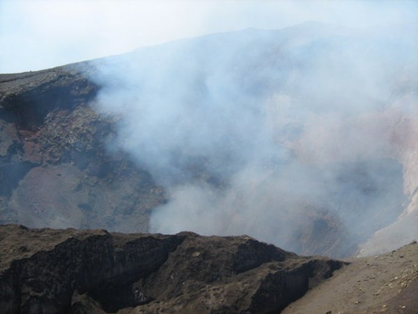 Fumes from Villarrica summit crater