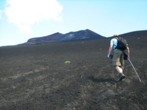 Barry starting the ascent of Volcan Lonquimay
