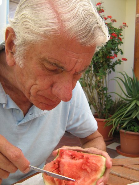 Dad enjoying La Serena watermelon
