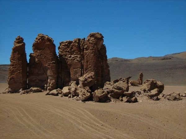 Natural stone "moai", Atacama Desert