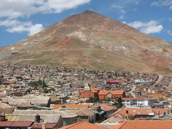 Potosi city with Cerro Rico in the background
