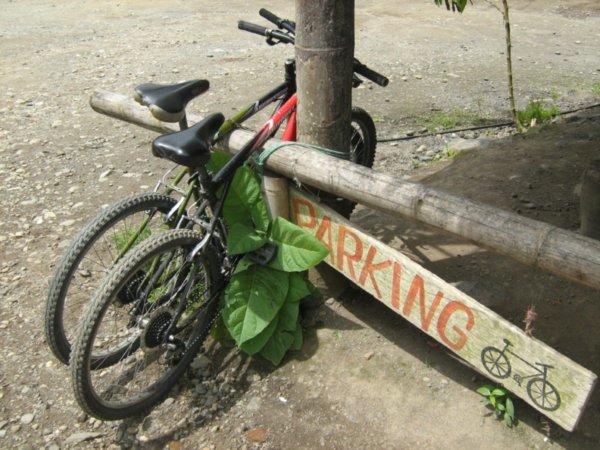 Bicycle parking, between Baños & Puyo