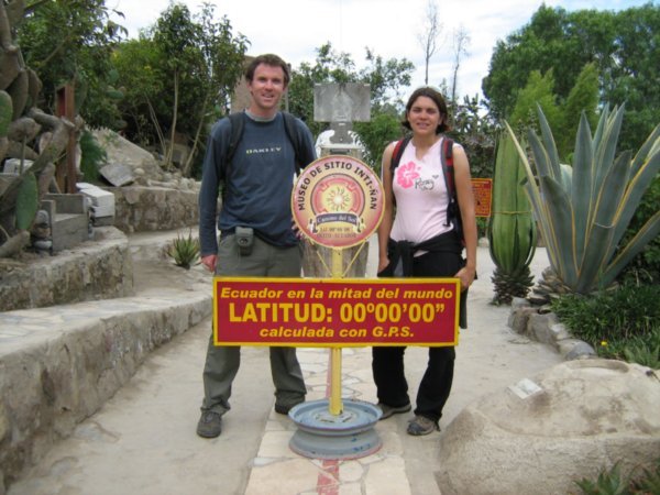 Barry and me at the "real" equator, Inti-Ñan Museum