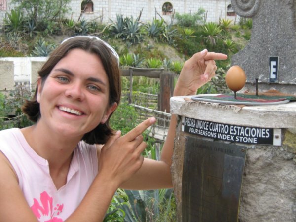 Me balancing an egg at the equator! (Inti-Ñan Museum)