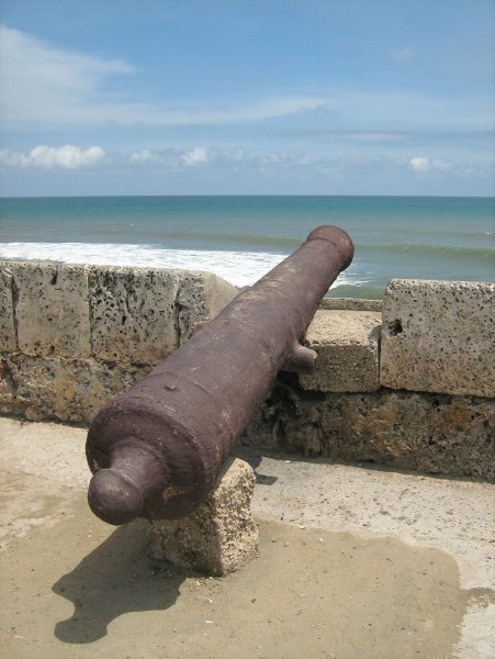Canon on Cartagena's city walls