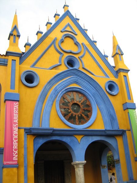 Brightly coloured church, Cartagena
