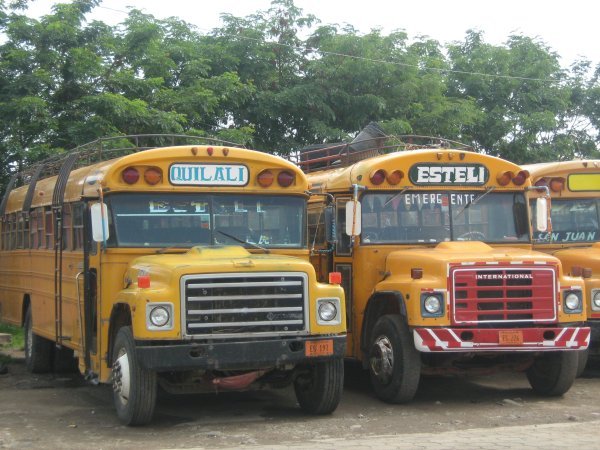 "Chicken buses": once used to transport American schoolkids, now for fully grown Nicaraguans and gringos!