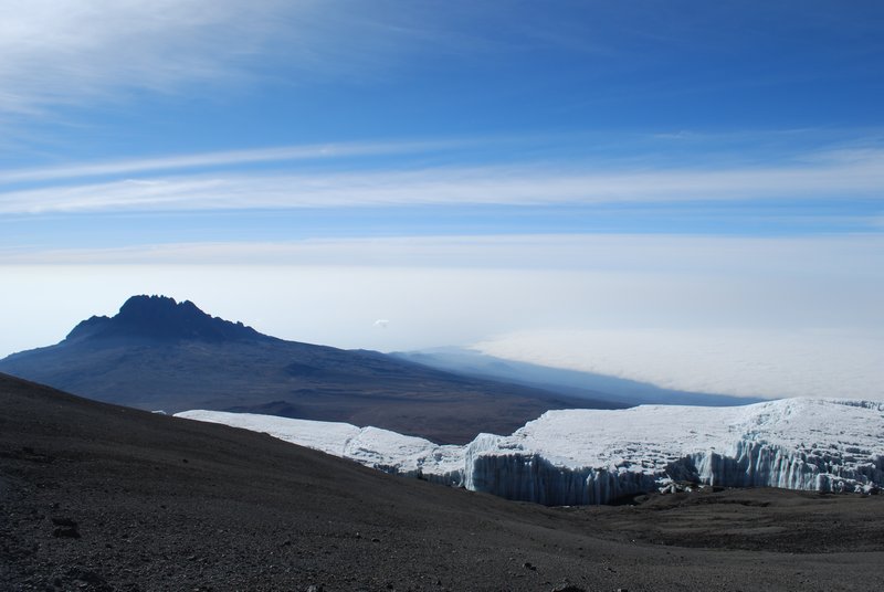 View of Mawenzi and Glaciers from Kili summit
