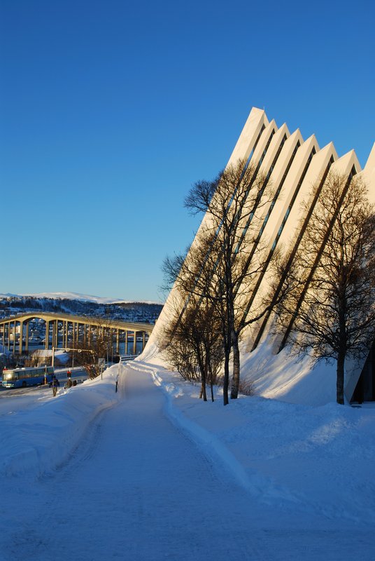 Tromso Cathedral and Bridge