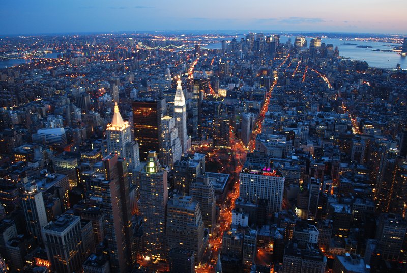 View across Manhattan at night