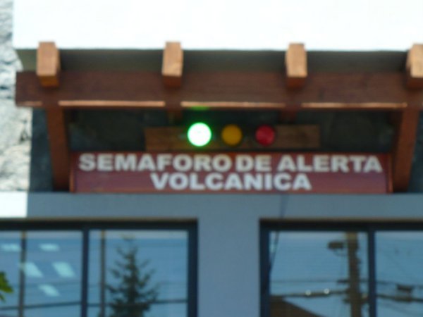 Volcano warning signs in Pucon