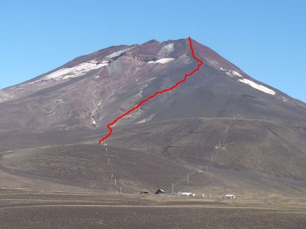 Route to Volcan Lonquimay summit