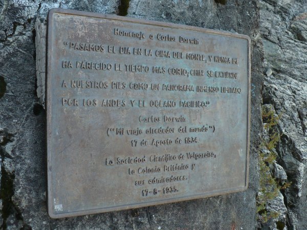 Darwin's Plaque on Cerro Campana