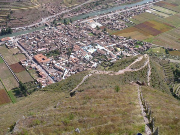 View of Pisac from the ruins