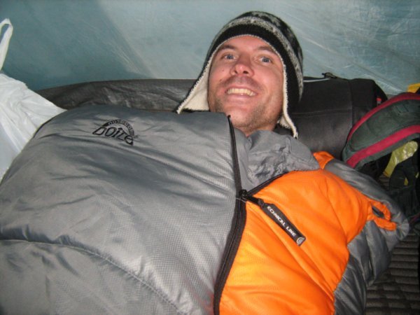 Trying to stay warm at 4250 metres