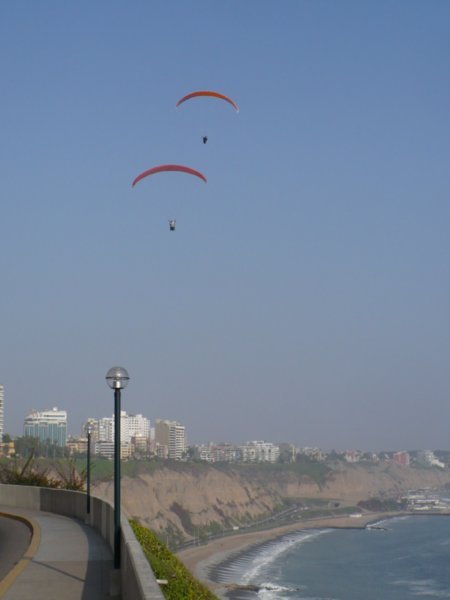 Paragliders above Miraflores