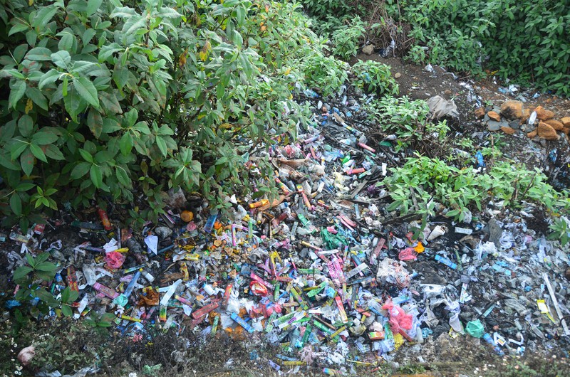 Rubbish dump near the summit