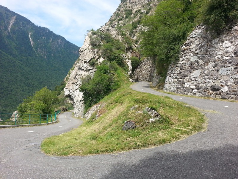 Switchback near the start of the climb
