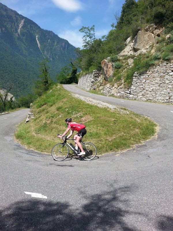 Classic switchback on the climb