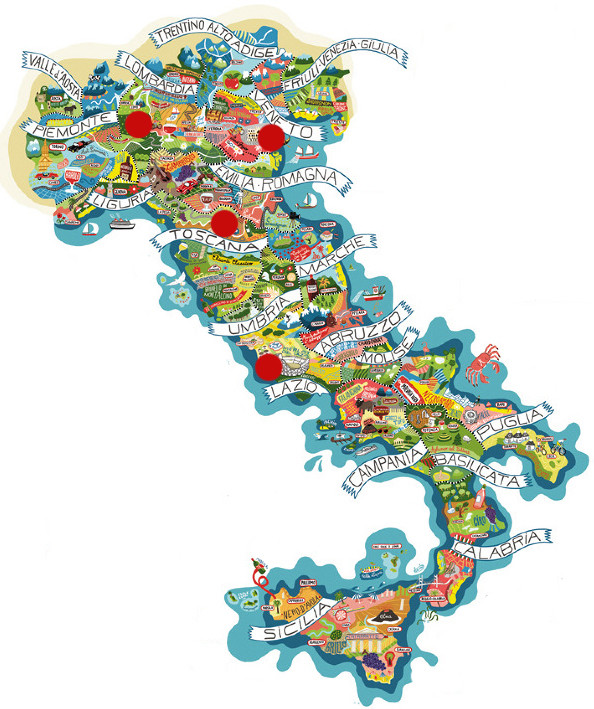 Italian Map of Tour 2015