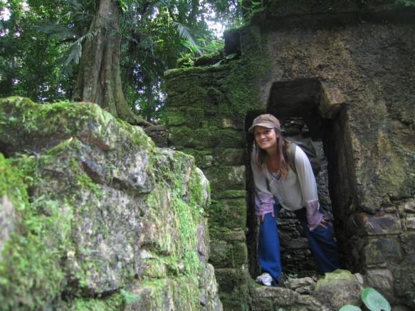 Exploring the moss covered ruins