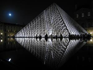 Louvre on a full moon night