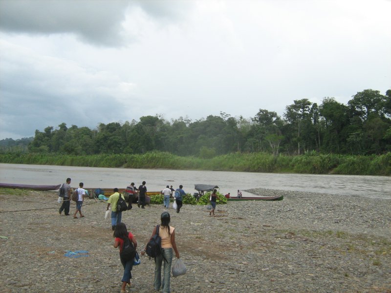 Färjan över floden i Talamanca