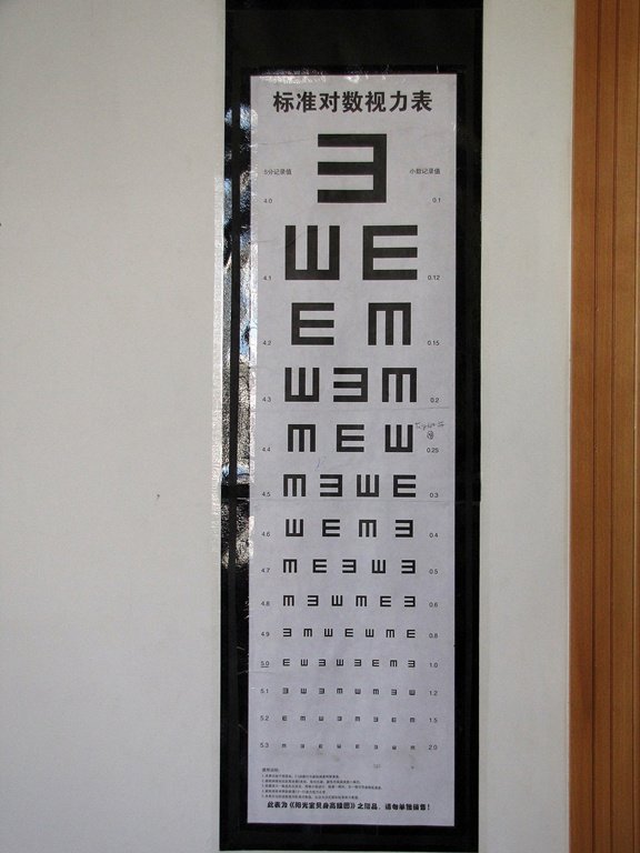 Chinese eye chart