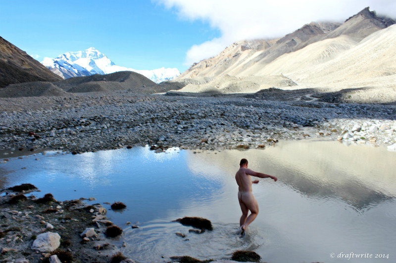 Morning bath, Everest Base Camp, Tibet