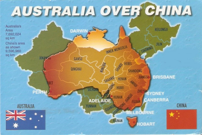 Size comparison, Australia & China